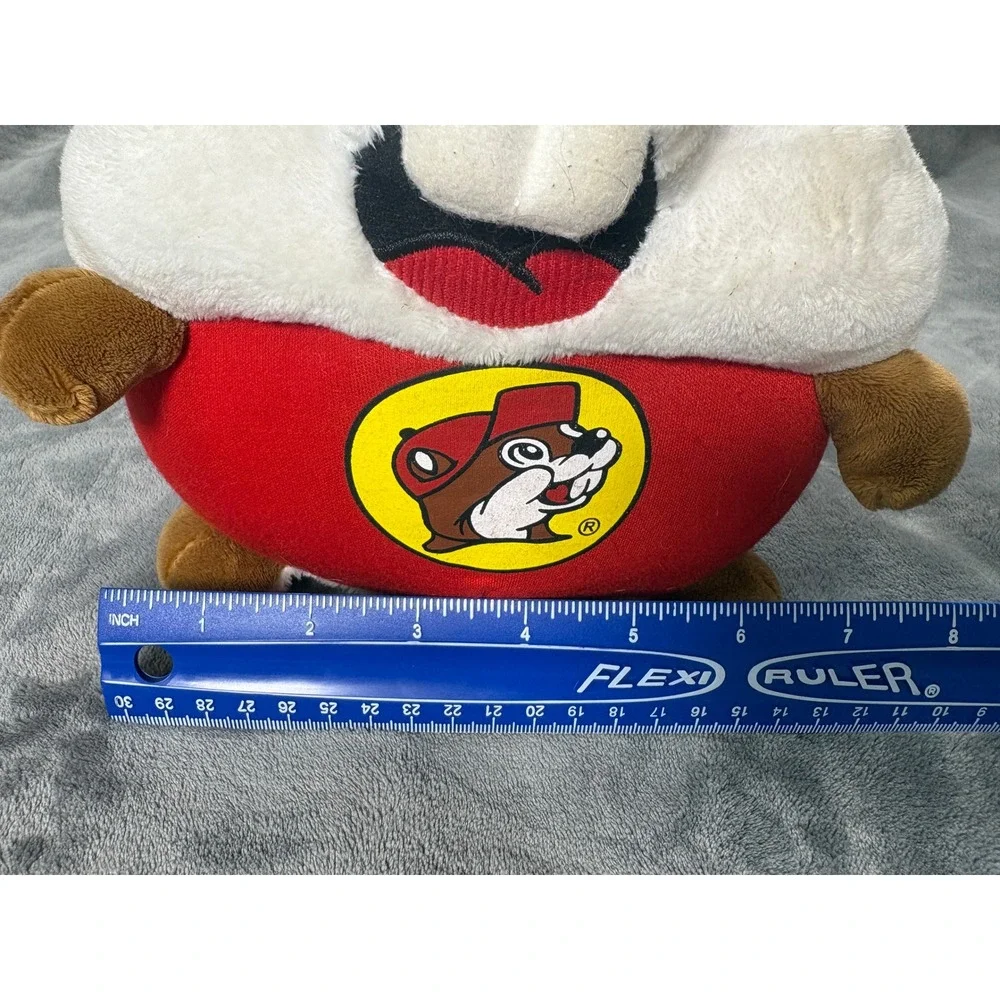 Buc-ee's Unisex Beaver Mascot Plush Stuffed Animal 8in Brown Red Corduroy Hat